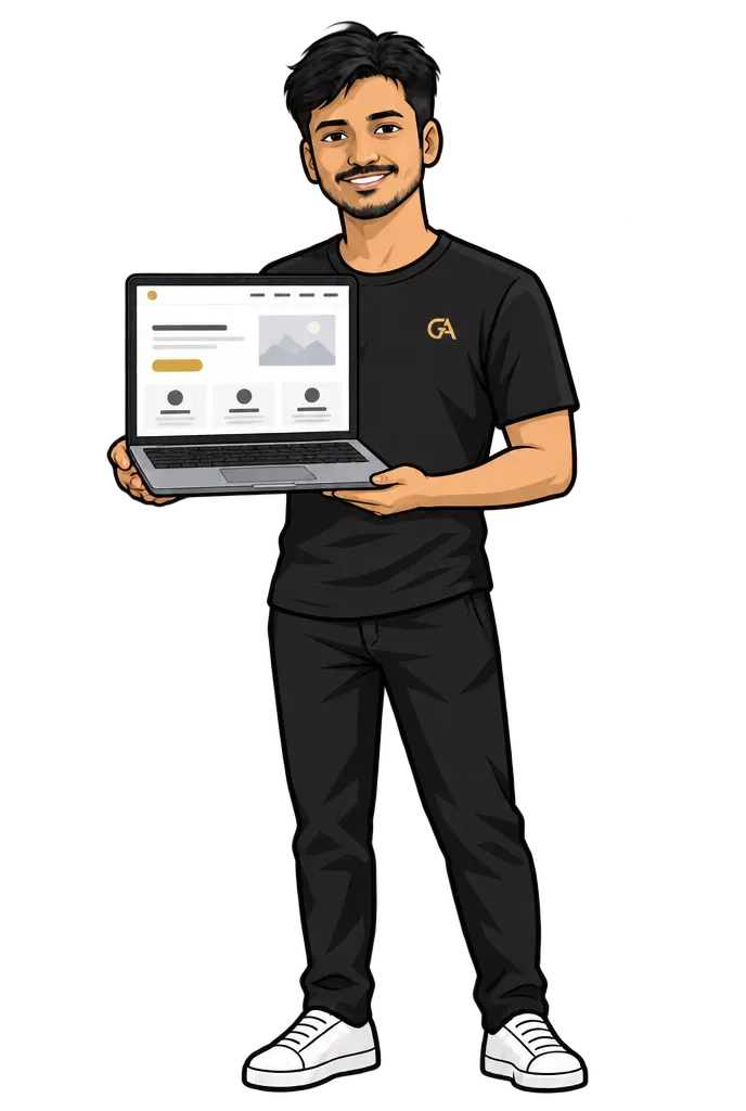 Dheenadhayalan, illustrated, showing a website on a laptop